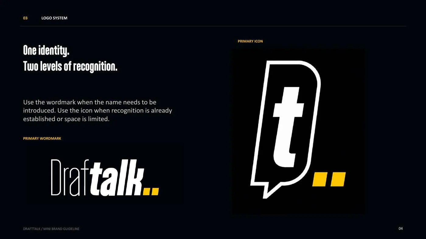 DraftTalk brand guidelines, page 4