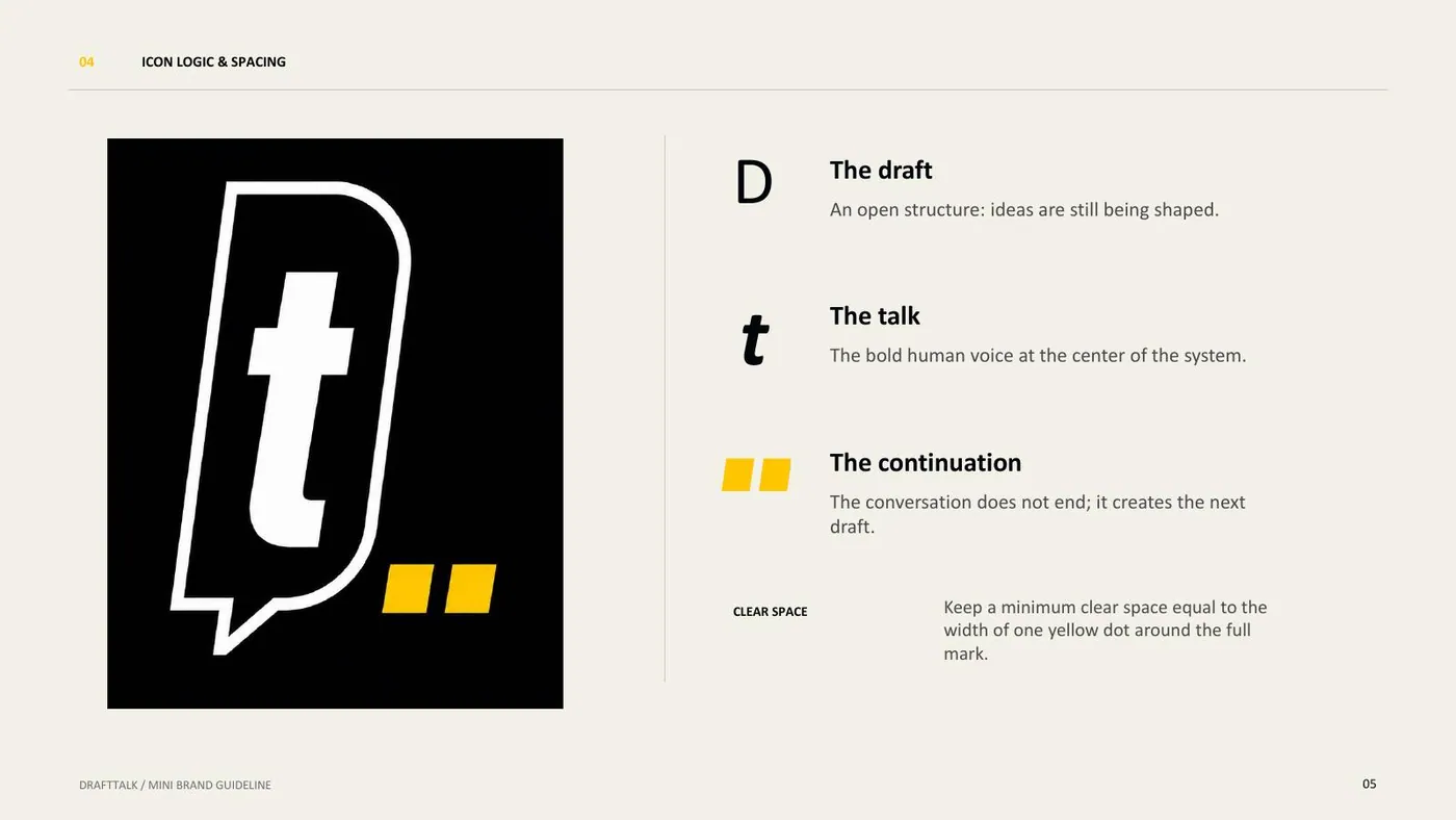 DraftTalk brand guidelines, page 5