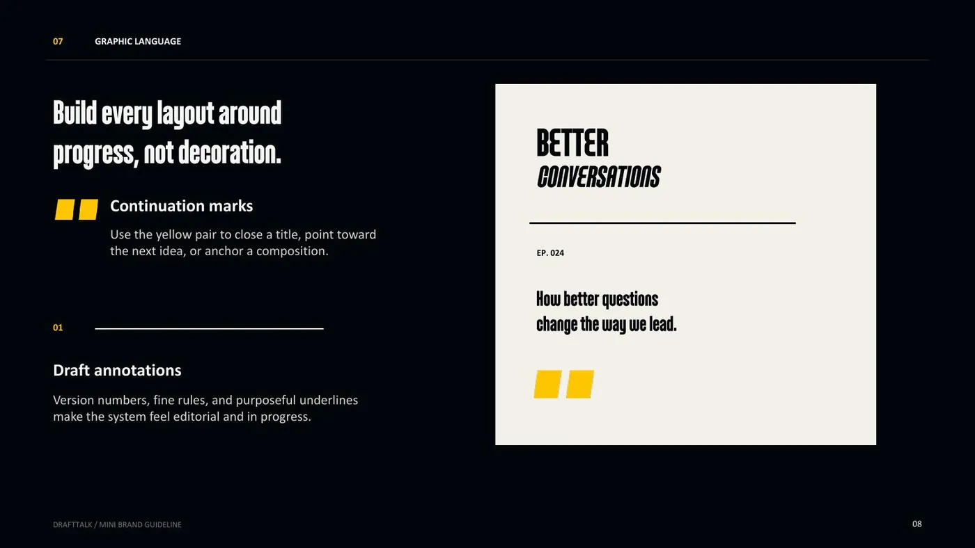DraftTalk brand guidelines, page 10