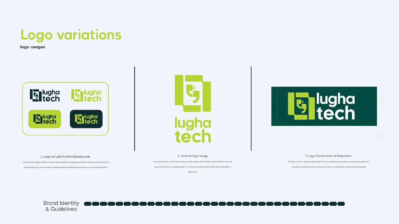 Lugha Tech brand guidelines, page 9