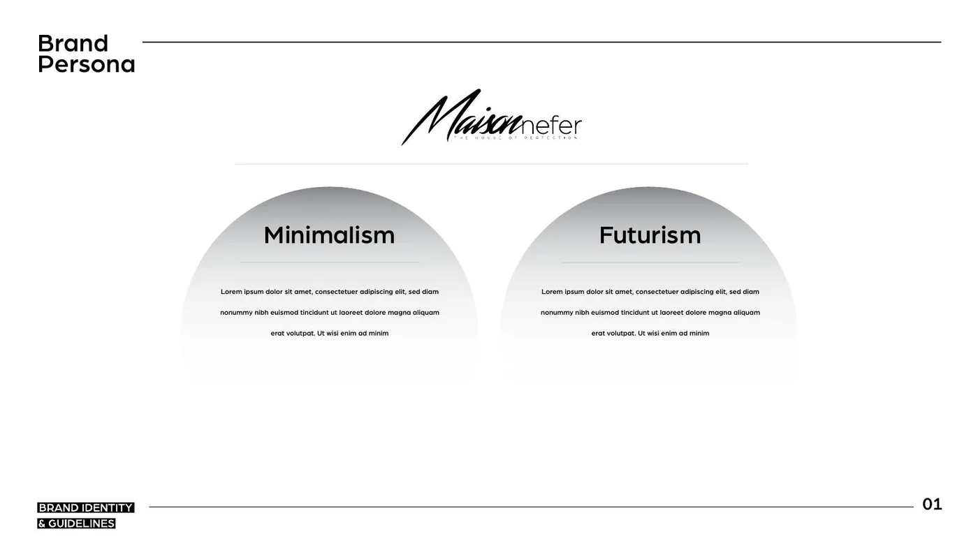 Maison Nefer brand guidelines, page 7