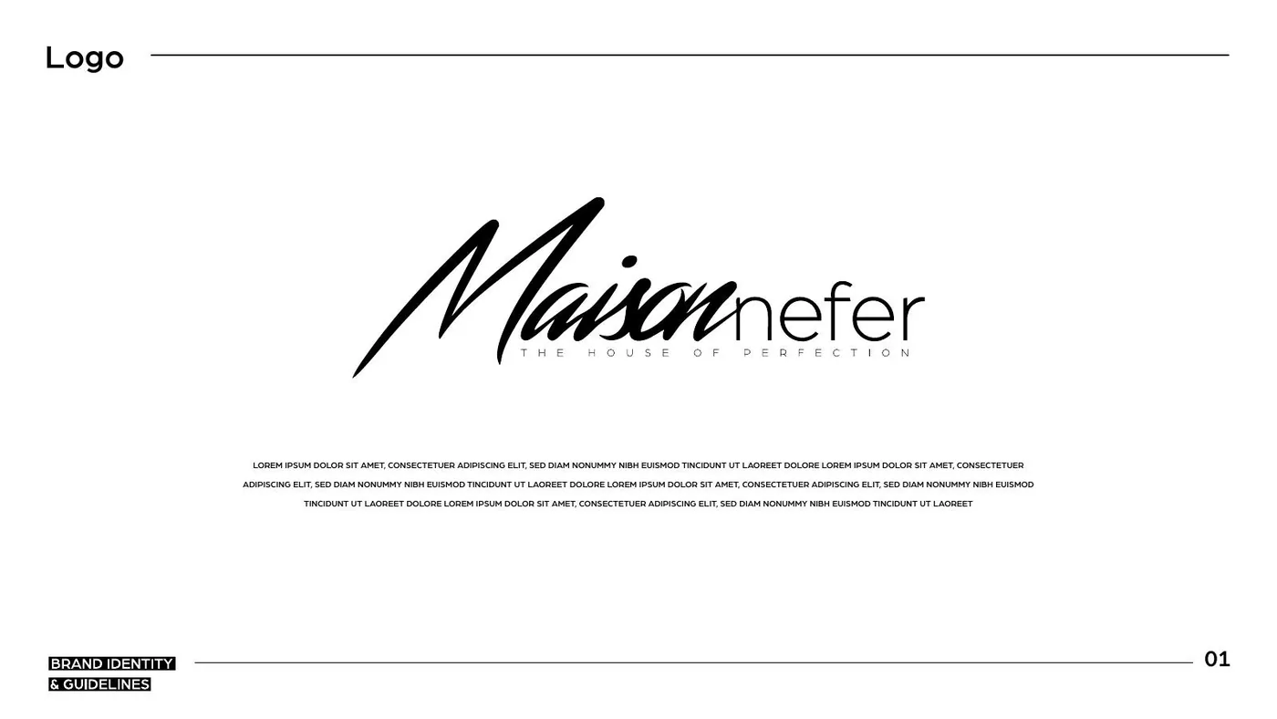 Maison Nefer brand guidelines, page 8