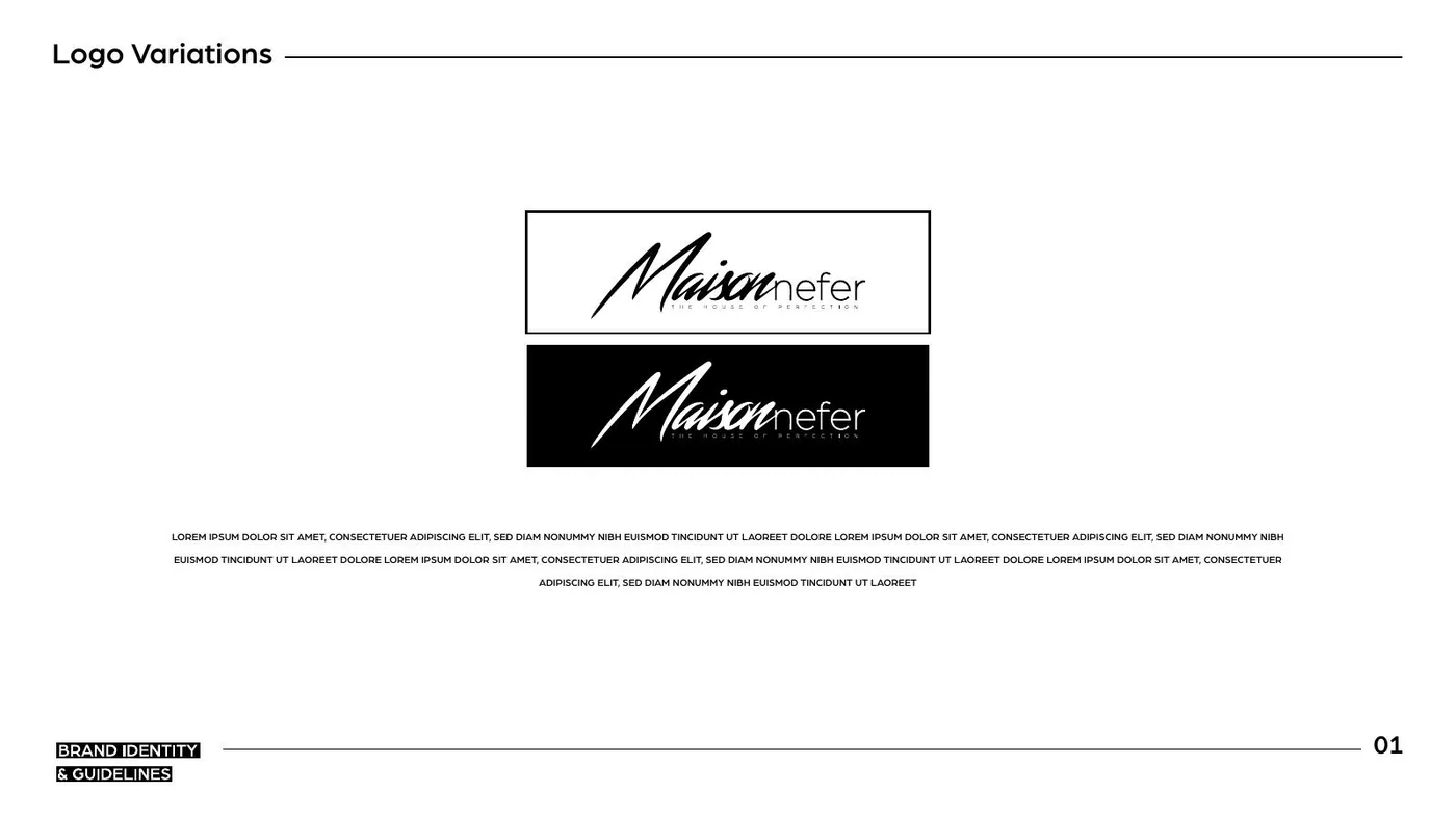 Maison Nefer brand guidelines, page 10